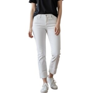 1822 Denim Women's Cropped White Jeans Sz.10 EUC